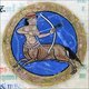 England: Zodiacal symbol for Sagittarius as represented in the Hunterian Psalter (York, c. 1170).