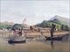 Japan: Dejima Island, with Dutch flag flying. Chromolithograph of a painting by Johan Maurits (1807-1874).