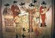 China: A group of musicians and a woman dancing. Mural in the tomb of Zhang Kuangzheng, Xuanhua, Hebei, Liao Dynasty (1093-1117).