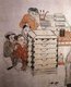 China: A domestic scene. Children and a small dog at play. Detail of a mural in the tomb of Zhang Wenzao, Xuanhua, Hebei, Liao Dynasty (1093-1117).